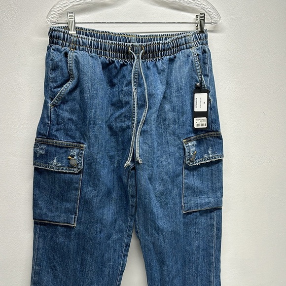 Carmar Lysander Denim Joggers Jeans Elastic Waist Drawstring Blue New Medium - Picture 3 of 8